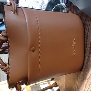 Nanette Lepone Beatrix Brown crossbody bucket bag EUC. 9x8x6